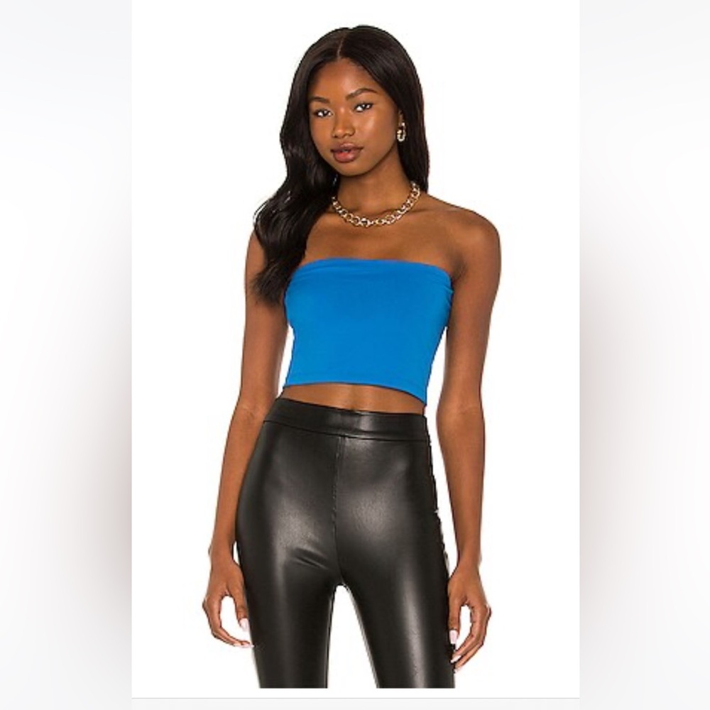 Susana Monaco Strapless Crop Top in Horizon Blue